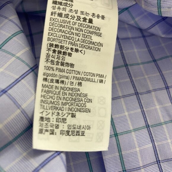 NEW Kirkland Signature Mens 15.5-32/33 Traditional Plaid Button-Down Shirt - Picture 4 of 5